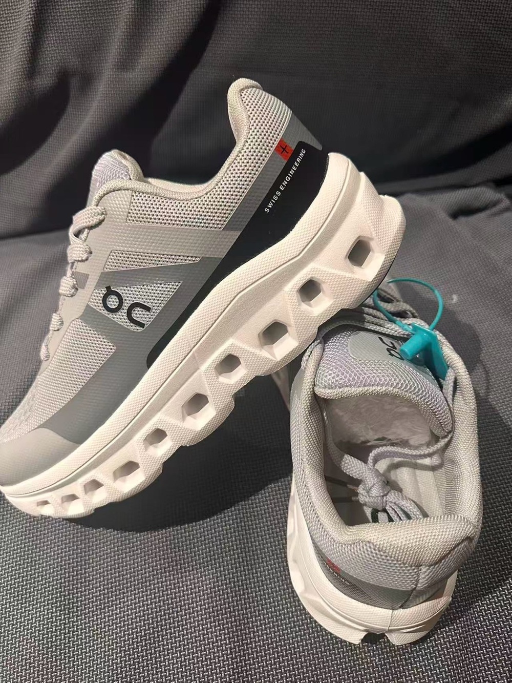 On Running Men's Athletic Shoes - Light Gray with White Sole